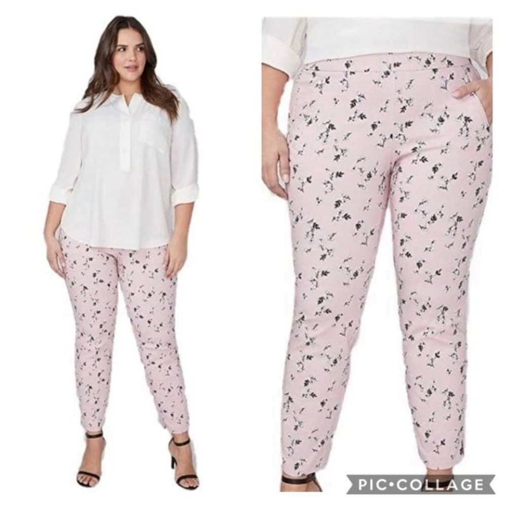 Lane Bryant Allie ankle pants in pink floral
